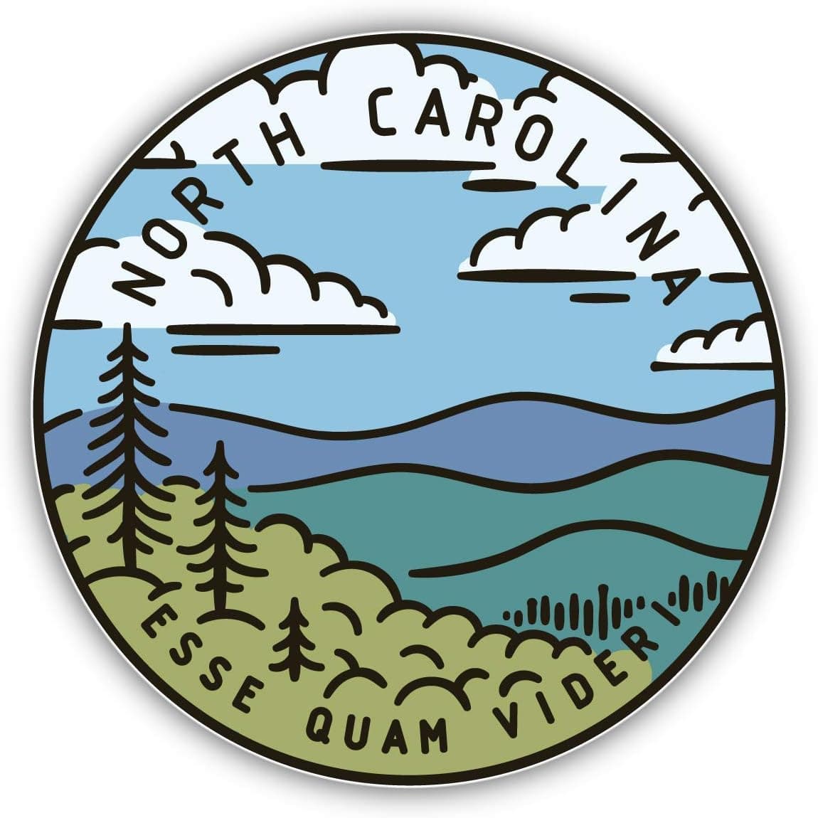 North Carolina USA State Retro Vintage Vinyl Sticker Car Bumper Decal