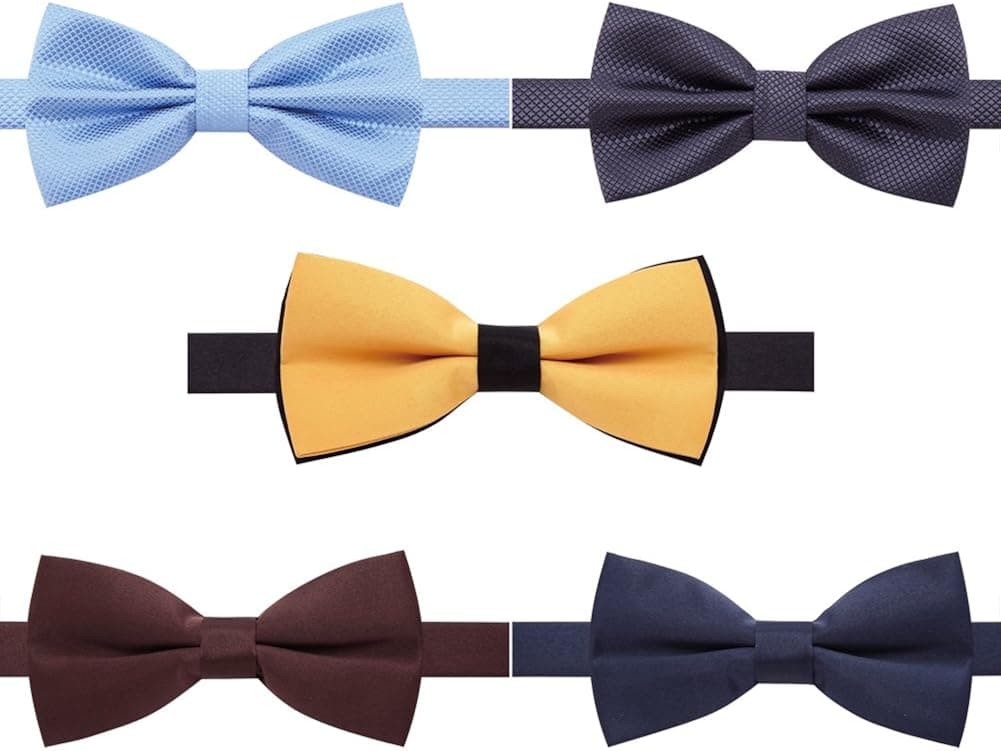 AUSKY 8 PACKS Elegant Adjustable Pre-tied bow ties for Men Boys in Different Colors（1&4&5&6&8Pack for option