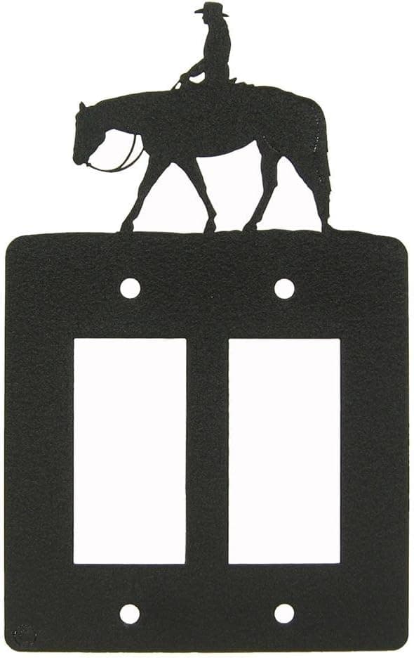 Innovative Fabricators, Inc. Female Western Pleasure Rider Double GFI Rocker Light Switch Plate Cover