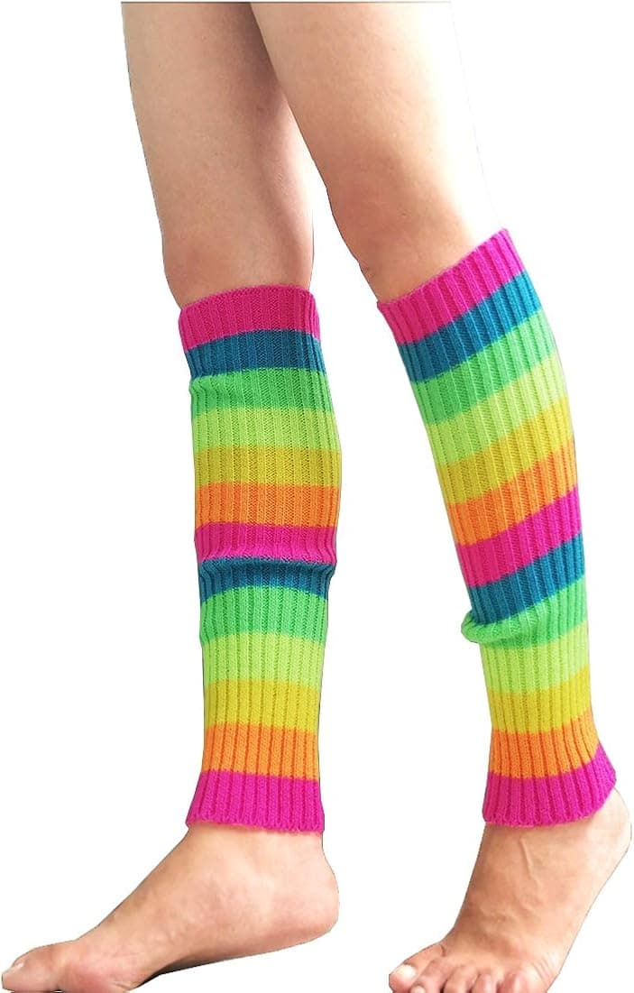CHUNG Women Juniors Knitted Leg Warmers 16" Neon Party Dance Sports Fitness Halloween Accessory Pack of 1/2/3