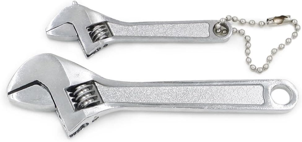 GENNEL 2pcs 2.5 inch + 4 inch Mini Size Adjustable Wrench, Silverl Small Spanner Nut Wrench Repair Hand Tool