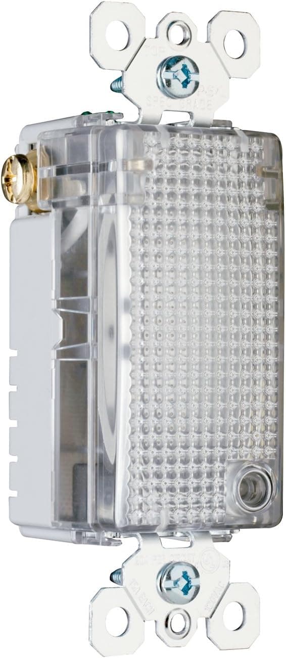 Legrand-Pass & Seymour TMHWLECC6 Trade Master Enhanced Decorator Full Hallway Light with Light Sensor, Clear