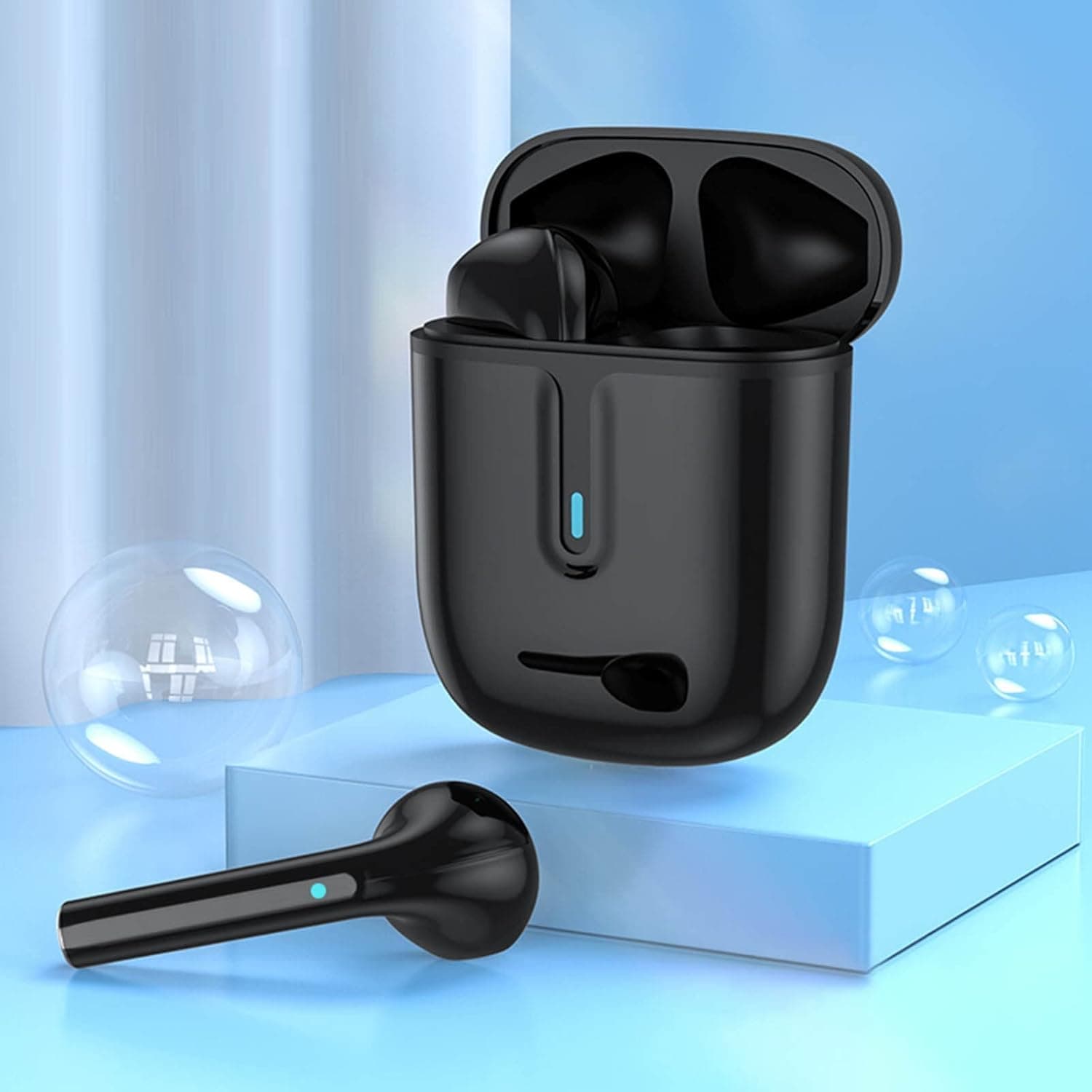 Bluetooth 5.2 Headphones,Wireless Earbuds with Touchs-Control, in-Ear Stereo Headset with Wireless Charging Case,Bluetooth Earbuds for Sports Work Office Travel