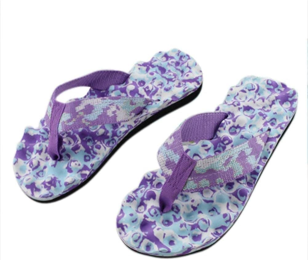 Hemlock Women Summer Beach Flip Flops Shoes Slipper Home Flip Flops (US:5.5, Purple)