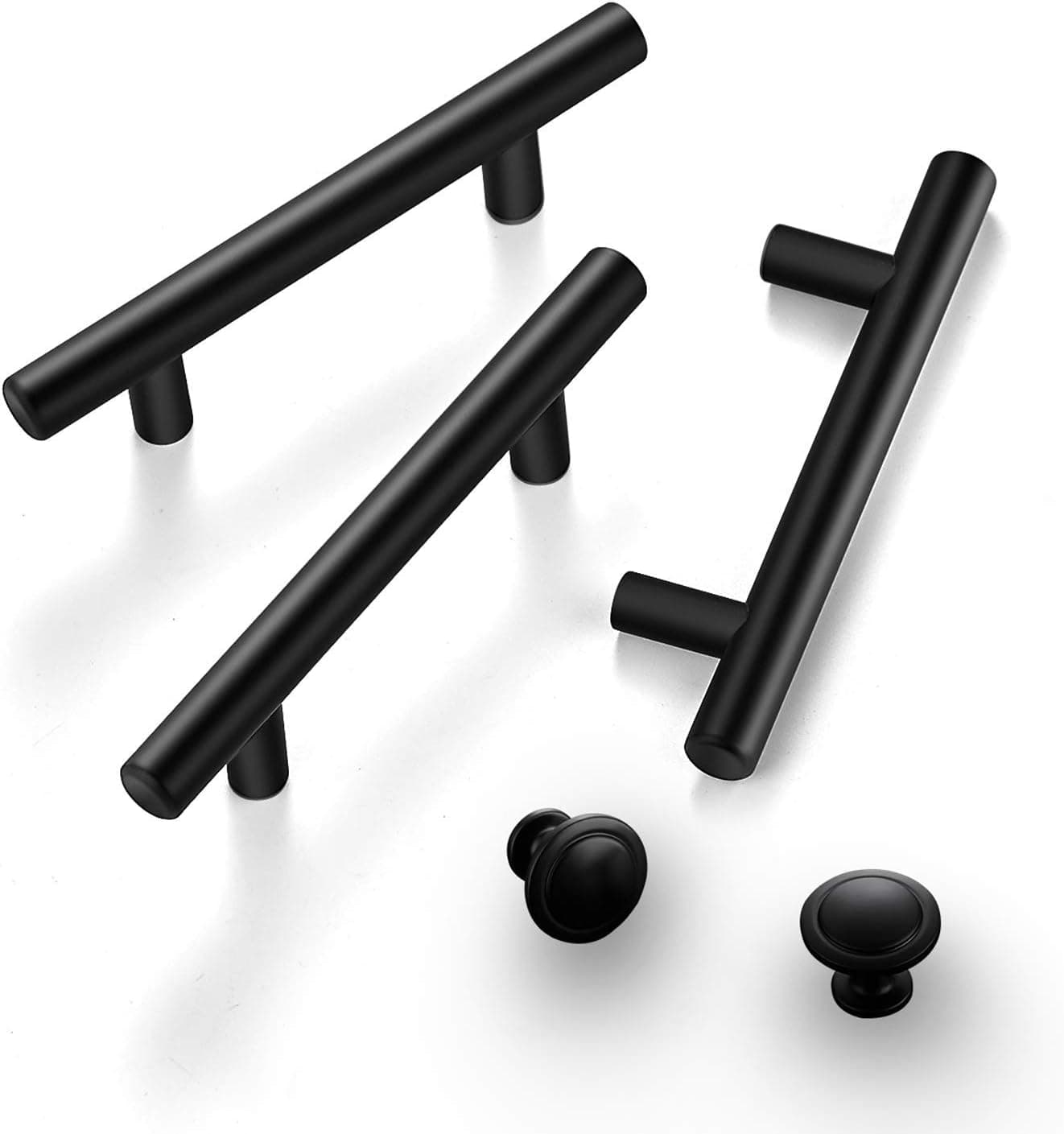 Ravinte 30 Pack 5 inch Matte Black Cabinet Pulls & 10 Pack 1-1/4 inch Kitchen Cabinet Knobs