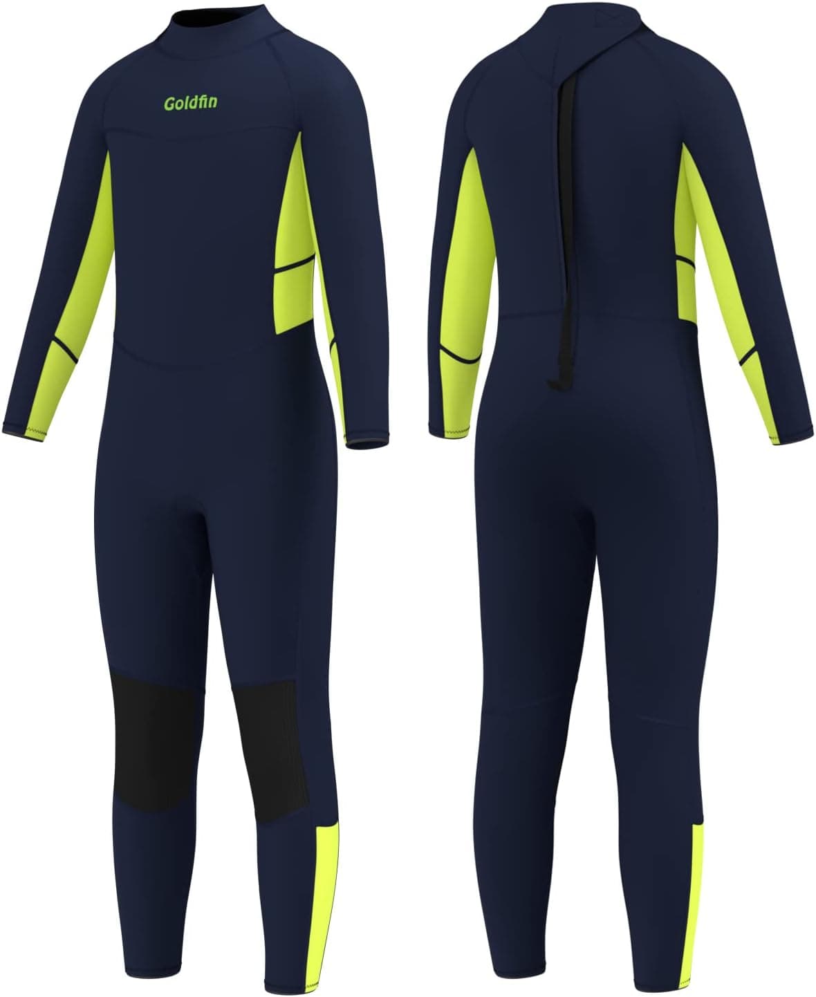 Goldfin Kids Wetsuit for Boys Girls 3mm Neoprene Fullsuit Back Zip for Toddler Youth Water Aerobics Diving Boating Snorkeling Surfing Swim Lessons