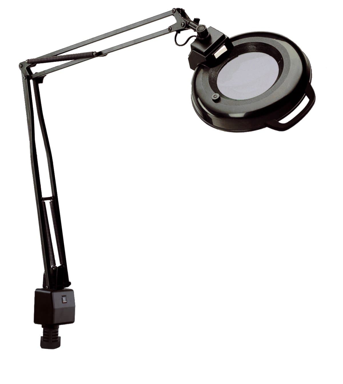 Electrix 7121 BLACK Magnifier Lamp, Fluorescent, Clamp-on Mounting, 3-Diopter, 45" Reach, 22 Watt, 1,050 Raw Lumens