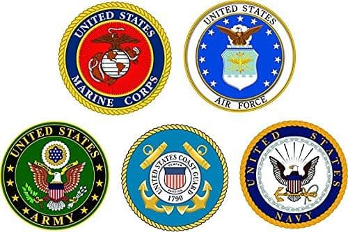 Magnet Branches of Service Combo Pack of 10 Inch Magnetic Sticker Decals