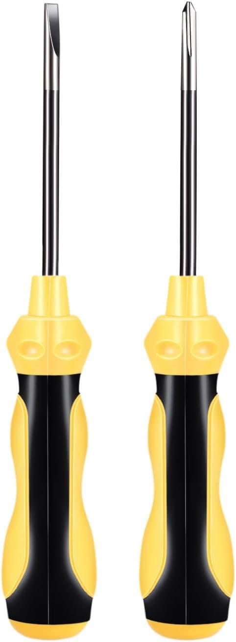 Phillips and Slotted Screwdriver 2piece Rust Resistant, Ergonomic Fluted, MAGNETIC TIPS