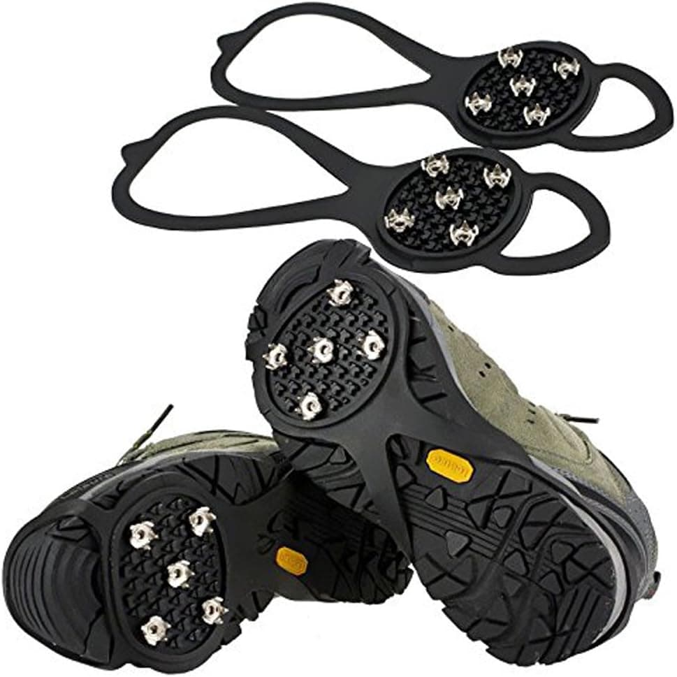 partstock(TM Ice Traction Universal Slip-on Stretch fit Snow Ice Spikes.