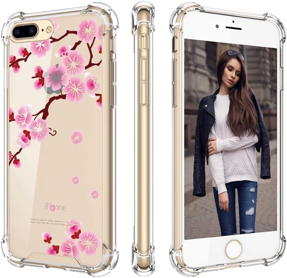 Cutebe Shockproof Hard PC+ TPU Bumper Case Scratch-Resistant Cover for Apple iPhone 7 Plus(2016)/iPhone 8 Plus(2017) Plum