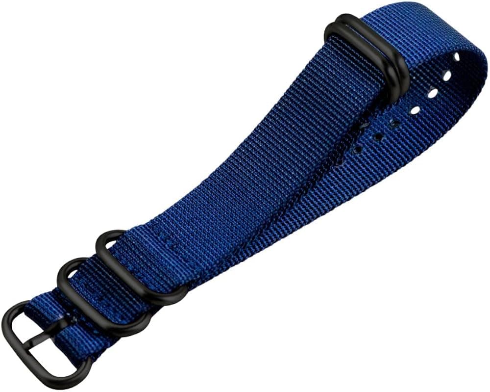 Clockwork Synergy® - XL 5 Ring Heavy NATO PVD Black Watch Strap Bands