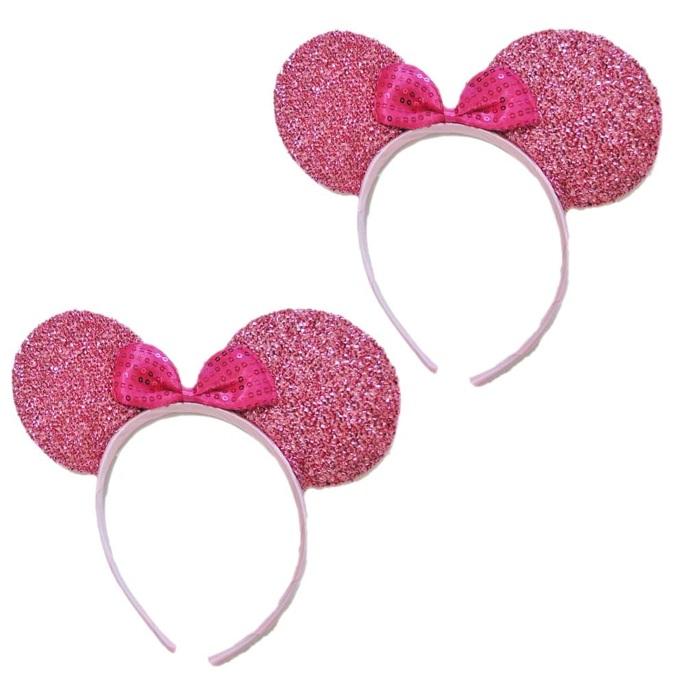 GoForDance Mini Mouse Headband w/Ribbon Bow - 2 Pcs Set (Pnk-pk)