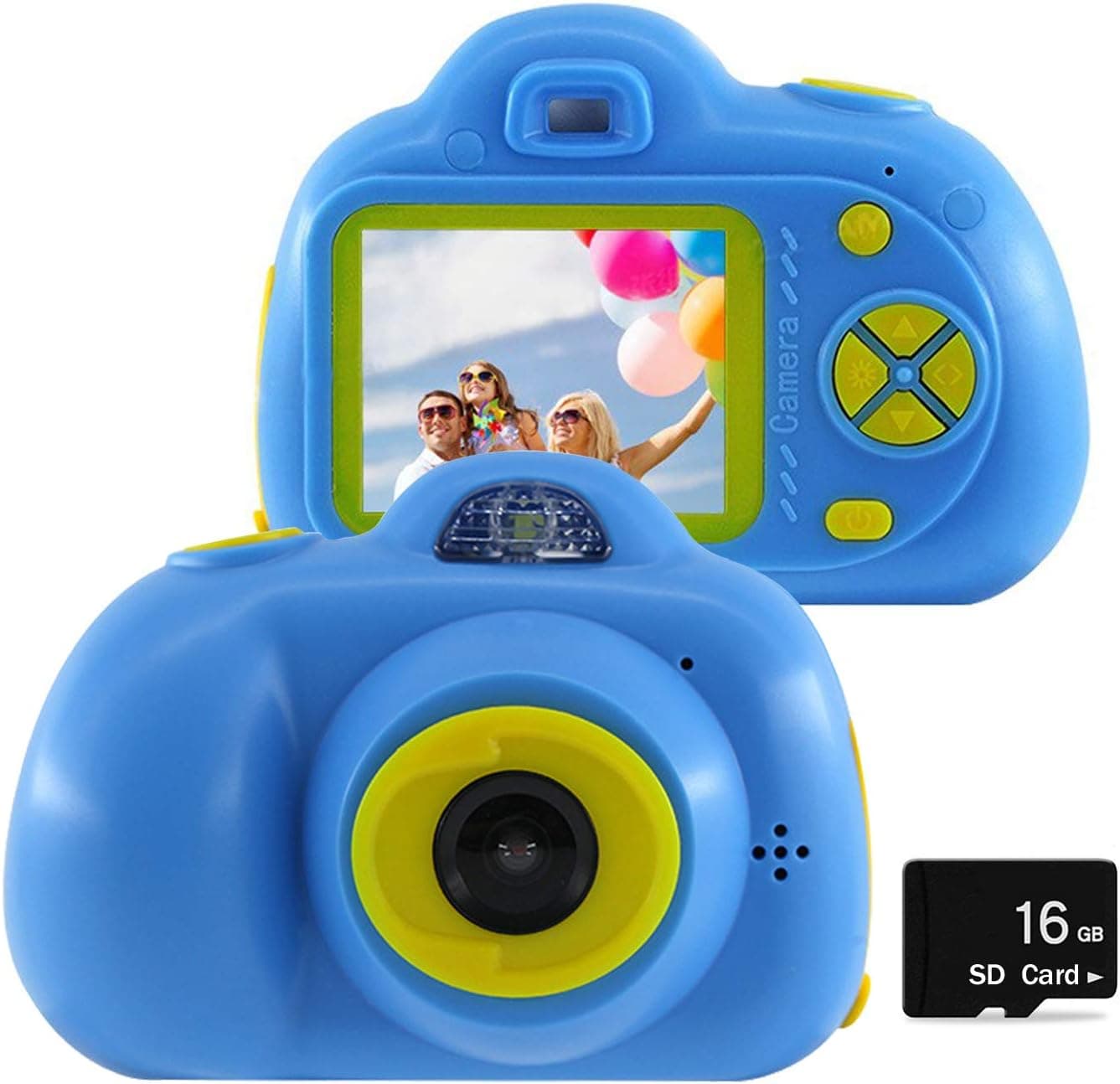 Mrocioa Digital Camera for Kids Electronic Toys with 16GB Memory Card,Mini Video Cameras Child Camcorder 1080P HD,Shockproof 2"Screen (Blue)