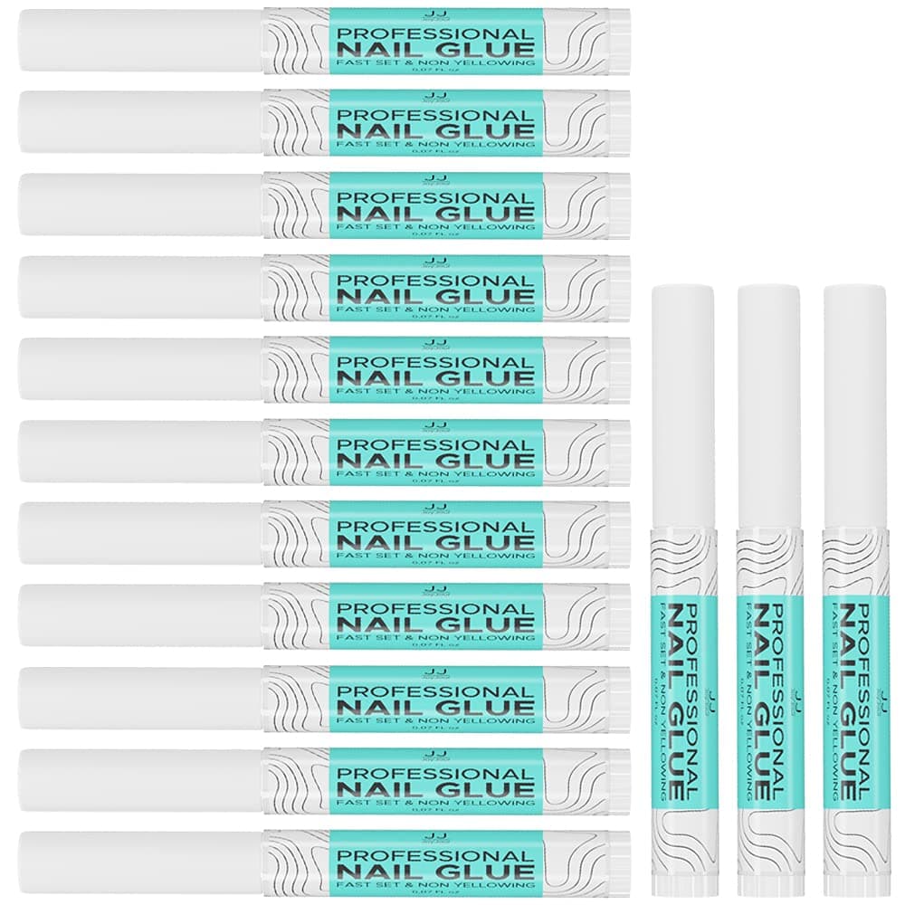 JoyJour Professional Nail Tip Glue Adhesive Bond for Acrylic Nails Tips & Fake Art 0.07 oz for Each Glue - Fast Set and Non Yellowing (Pack of 14)