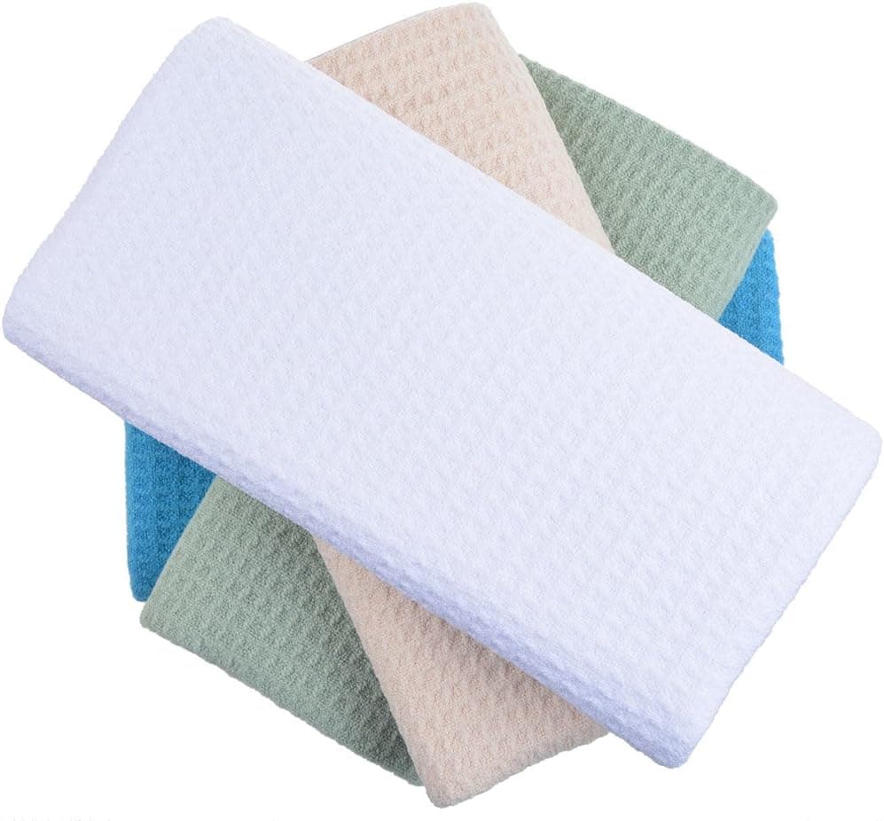 SINLAND Microfiber Kitchen Hand Towel Dish Towel Absorbent Fast Drying Towels Tea Towel Waffle Weave Kitchen Towels Assorted Colors 16Inchx24Inch 4Pack