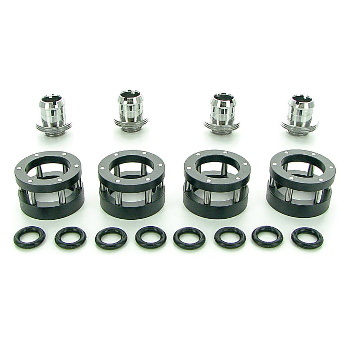 Monsoon G1/4" to 1/2" ID, 3/4" OD Chain Gun Compression Fitting for Soft Tubing, Chrome, 4-Pack