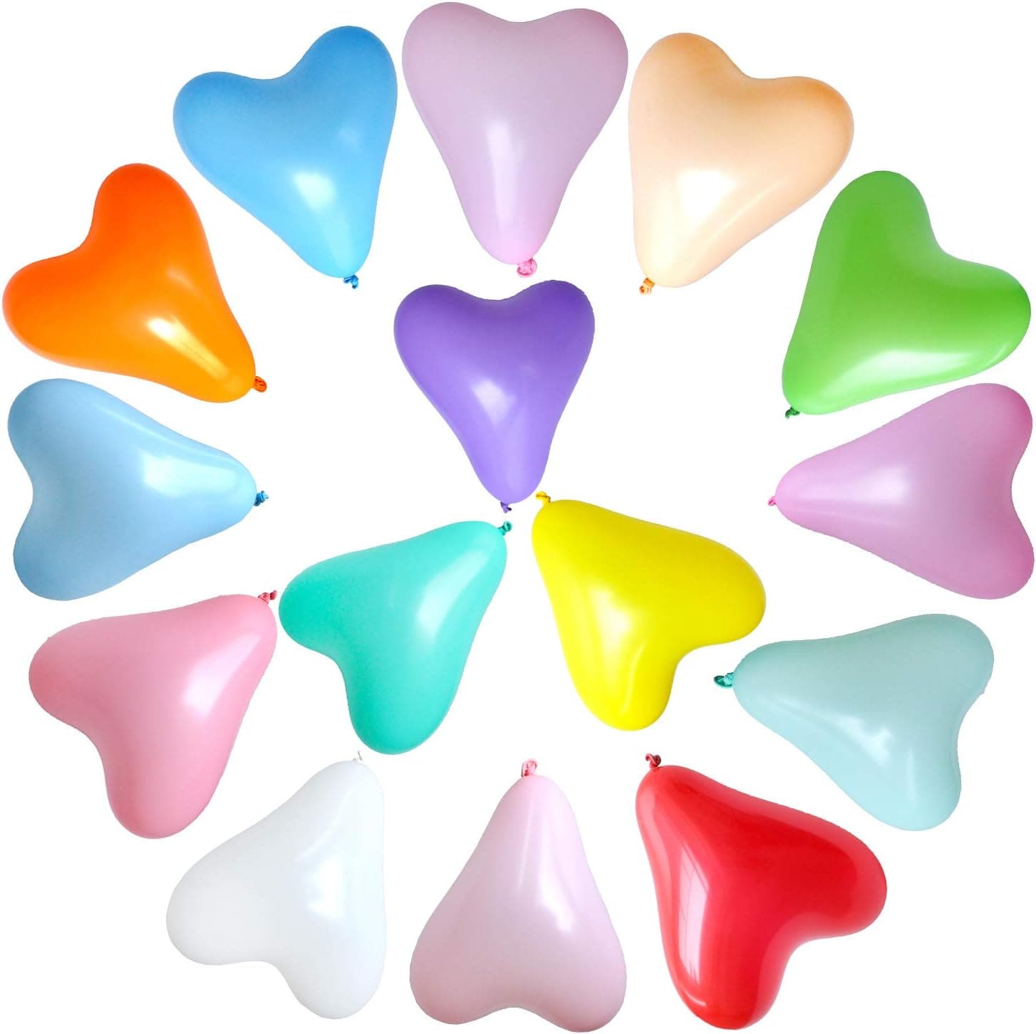 Chailert balloon: 12 inch latex heart shape balloon for party decoration, 100 pieces packing (Assorted, 12 Inch)