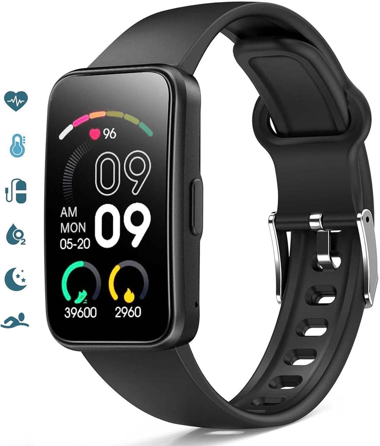 FXTGRD Activity Fitness Tracker for Women Men Fitness Watch Built-in Alexa with Body Temp Blood Pressure SpO2 Heart Rate Monitor, IP68 Waterproof, Calories Steps Counter Tracker for Android iPhone