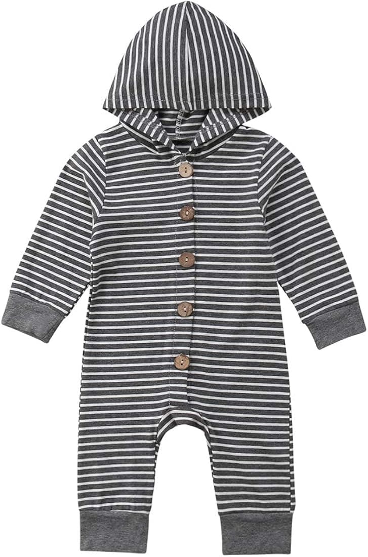 Newborn Kids Baby Boys Cute Solid Color Romper Jumpsuit Top Outfits Clothes