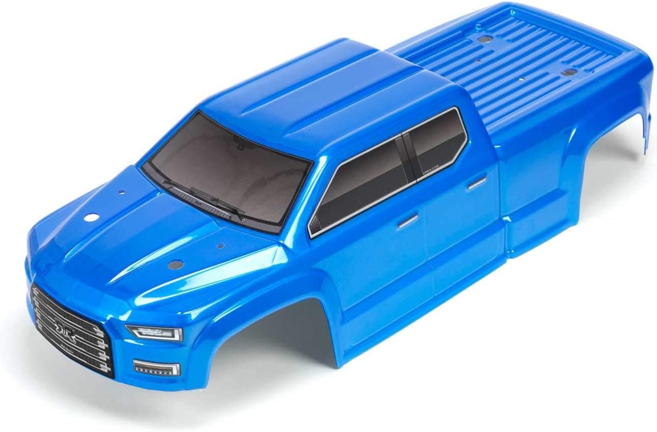 ARRMA 1/10 Painted and Trimmed Body with Decals, Blue: Big Rock Crew CAB 4X4, ARA402283