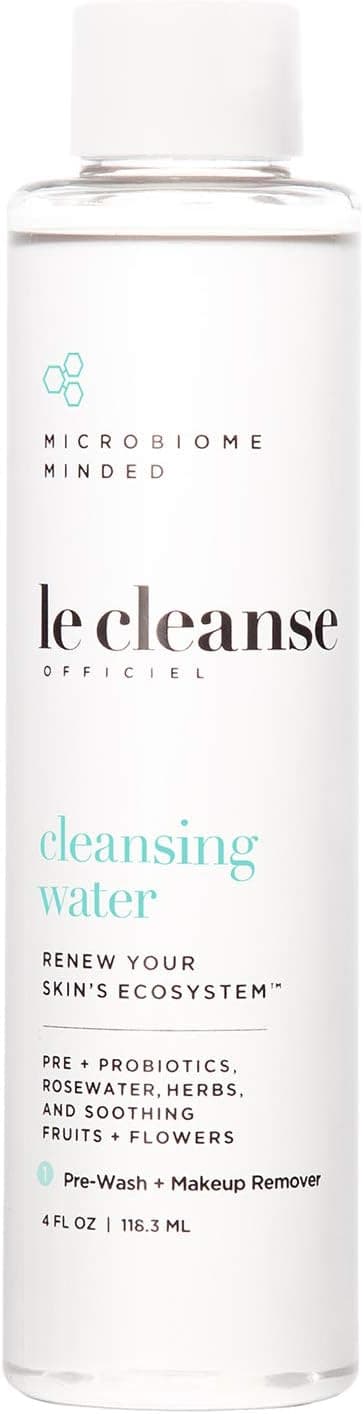 Le Cleanse Officiel Cleansing Water | Gentle Makeup Remover and Toner to Purify Pores, Tone and Balance Face + Skin | Prebiotic Probiotic Microbiome Minded Skin Care and Self Care for Women and Men