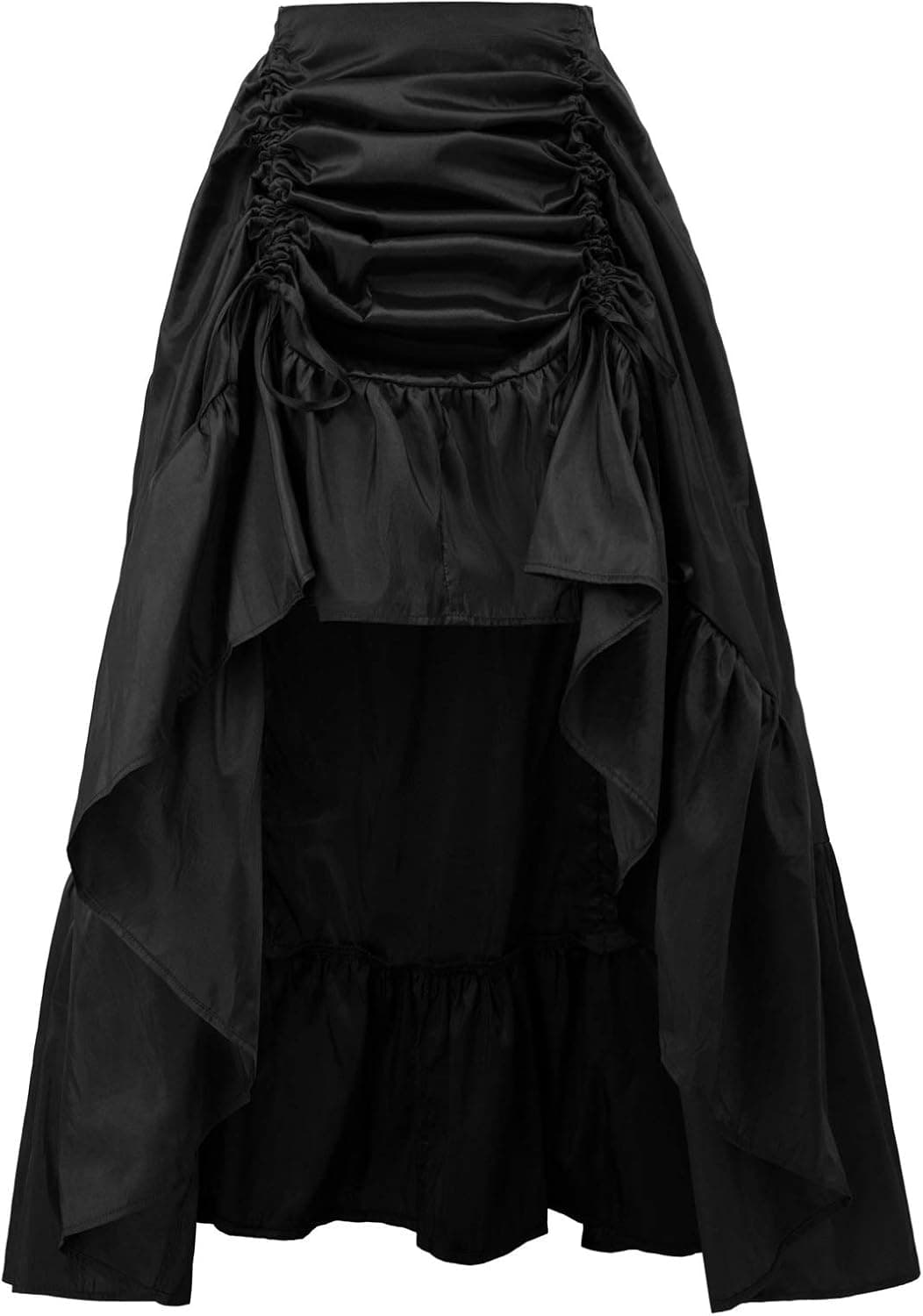 Scarlet Darkness Women's Gothic Steampunk Skirt Victorian High-Low Bustle Skirt