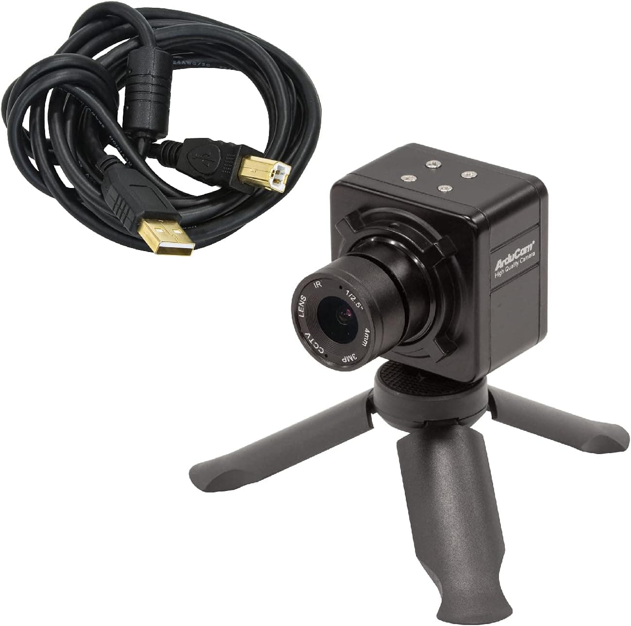 Arducam Manual Focus Lens USB Camera with 1/2.8" IMX291 Image Sensor, Low Illumination Webcam with 4mm CCTV Video Lens, Single Microphone for Industrial Machine Vision, Android, Linux, Windows