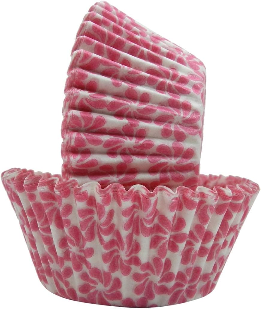 Regency Wraps Standard Baking Cups Greaseproof Professional Grade for Cupcakes and Muffins, Pack of 40, Pink Pinwheel