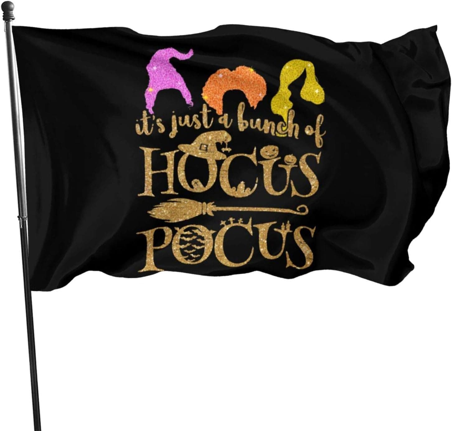 Print Halloween Hocus Pocus Flag 3x5 Ft Brass Grommets Outdoor Flag House Decorations