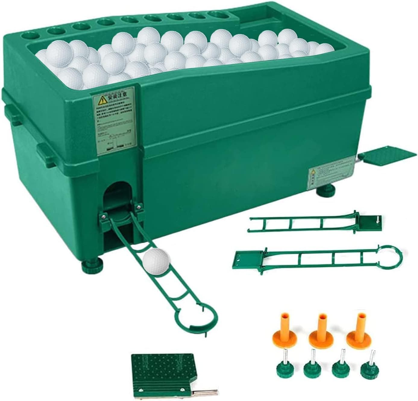 ZXMOTO Golf Ball Dispenser Machine Powerless Automatic Tee Up Machine No Electricity Required Green