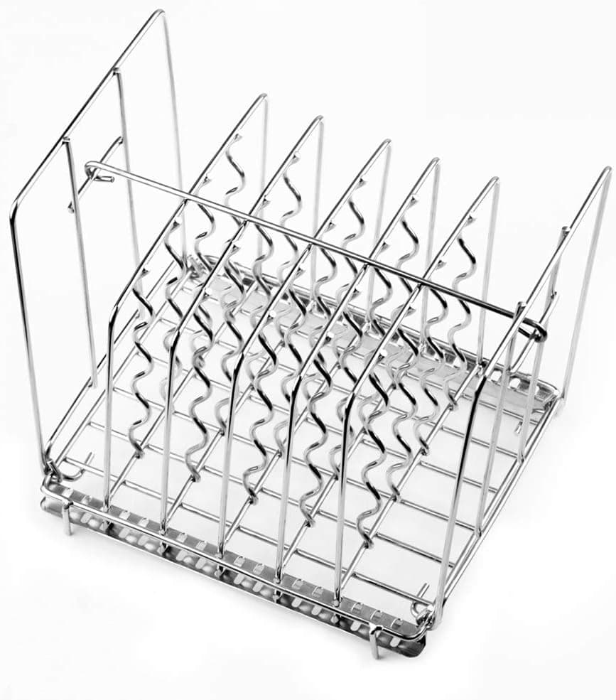 Sous Vide Rack for Sous Vide Cooker & 12qt Sous Vide Container Stainless Steel Sous Vide Rack with 5 Detachable Dividers, No-float Top bar, Even Heating, Collapsible, Adjustable