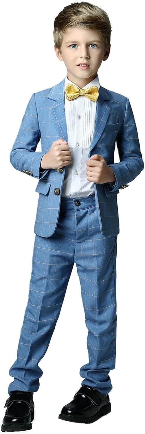 Yanlu Boys Formal Suits Silm Fit Dresswear Boy Suit with Blazer Pants Shirt and Bow Tie