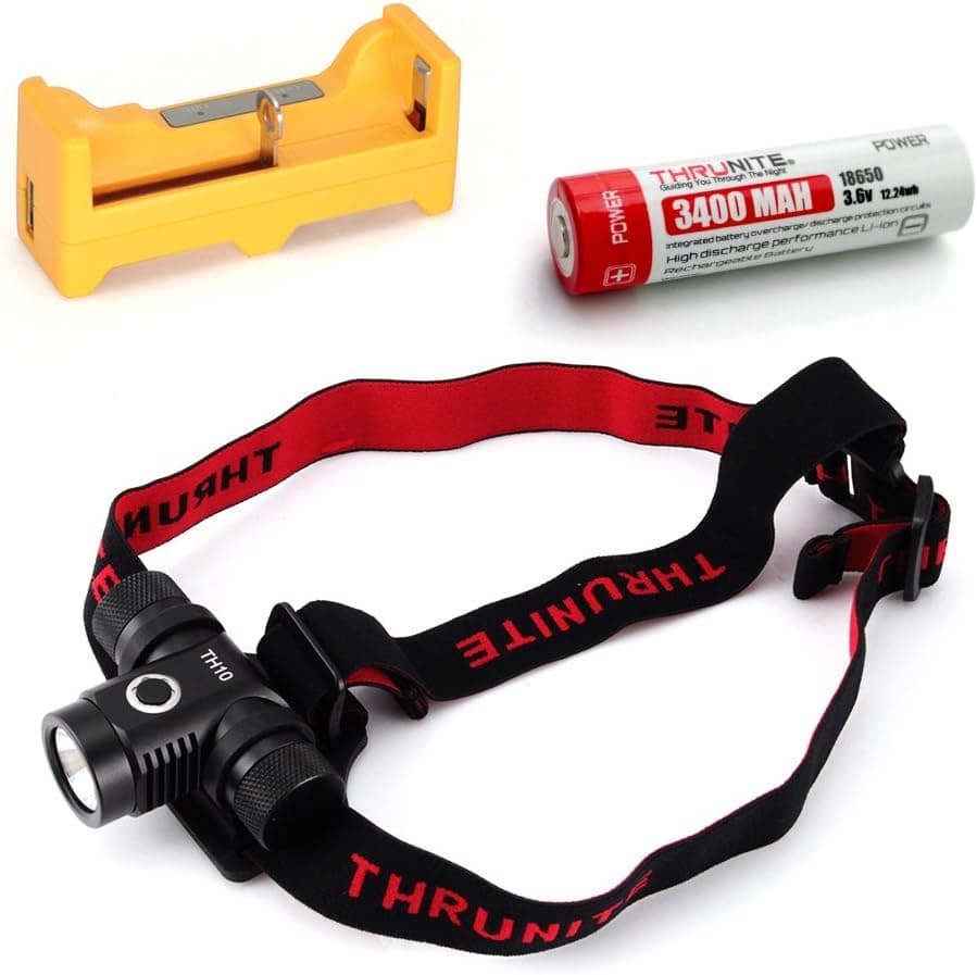 ThruNite TH10 Headlamp Flashlight 825 Lumen Single CREE XM-L2 U2 LED (TH10 XM-L2 CW + U1 +34001)
