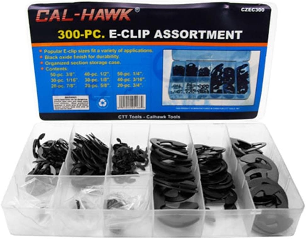 300pc E-Clip Retaining Ring Assortment - Automotive, Lawn/Garden Equip, Appliances