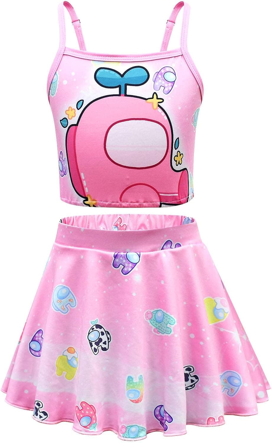 Girls Rainbow Swimsuit Two Pieces Bikini Set Ruffle Swimwear Bathing Suits