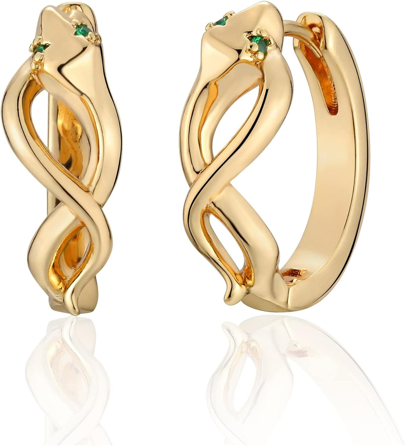 Mevecco Gold Snake Earrings for Women 18K Gold Plated Dainty Snake Shaped Charm Huggie Hoop Earrings Small Tiny Vintage Minimalist Dangling Long Snake Dangle Drop Hoop Huggie Earrings Snake Jewelry