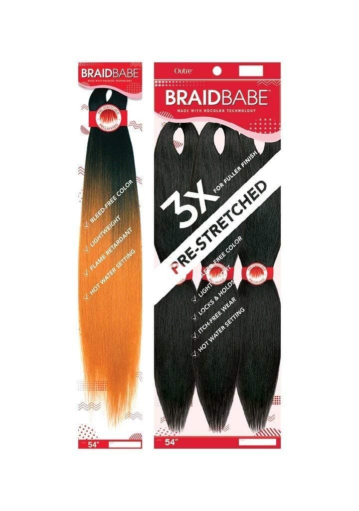 BRAID BABE PRE-STRETCHED BRAIDING HAIR 3PCS PACK 54" (1 Pack, 1)
