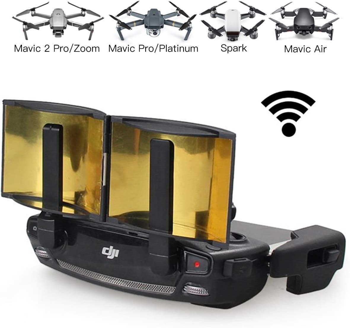 RCstyle Compatible for DJI Mavic Mini/Mavic air/Mavic 2 pro/Mavic Spark/Mavic pro/ Zoom Transmitter Signal Extend Aluminum Parabolic Radar Antenna Range Booster Small Remote Control (Black)
