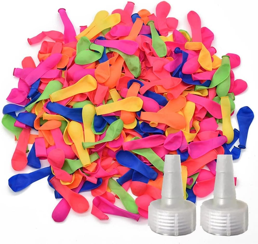 Water Balloons with Refill Nozzle,Biodegradable Latex Water Bomb Balloon Assorted Colors for Kids Adults Summer Outdoor Party Supplies (1000Pack)