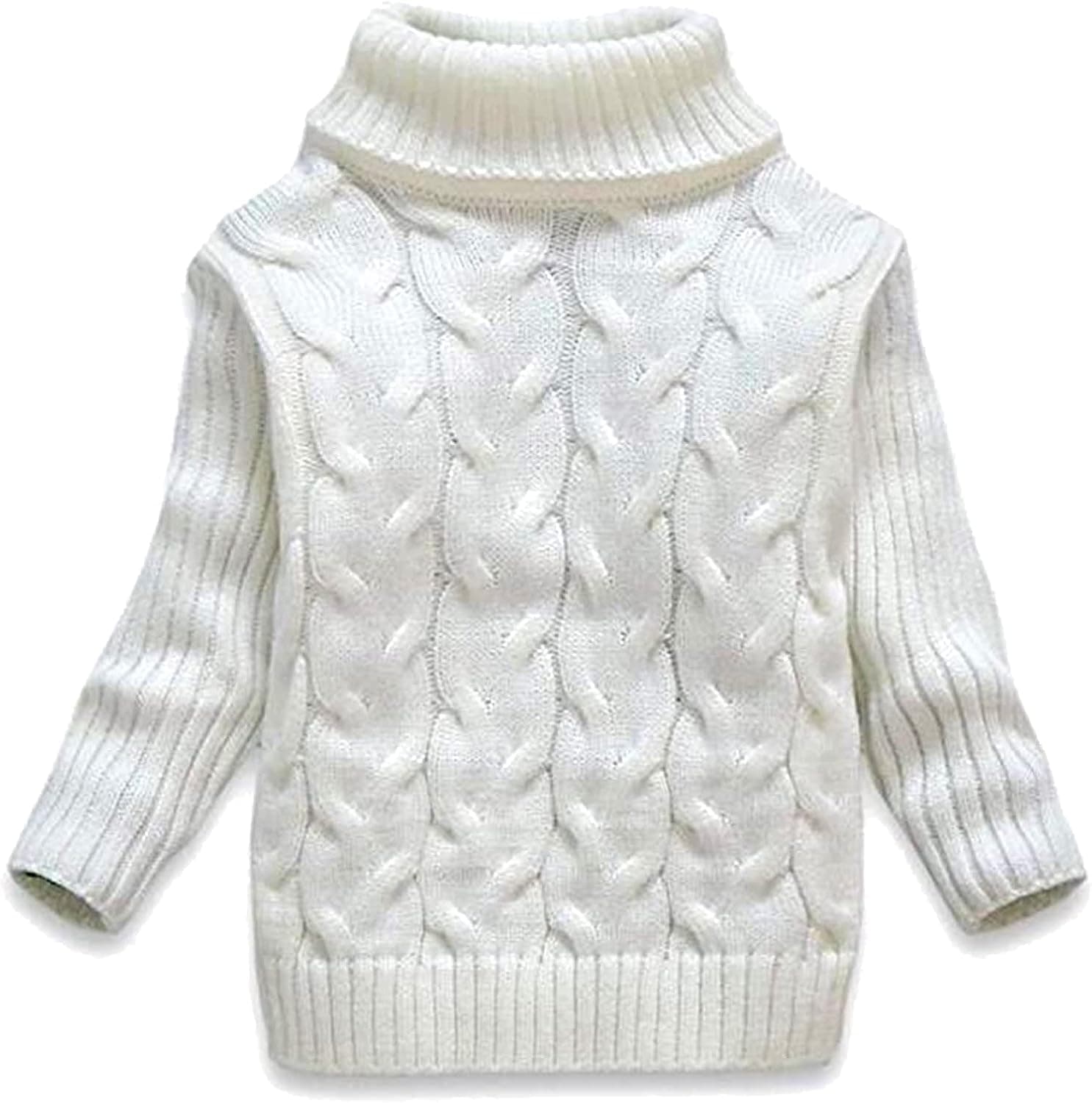LIGHFOOT Toddler Long Sleeves Sweater Knit high Collar Twist Cable Turtleneck Keep Warm for Baby Kids Boys Girls Christmas