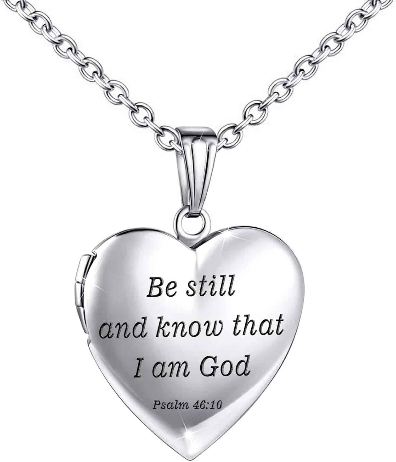 Locket Necklace That Holds Pictures Christian Bible Verse Lockets Prayer Faith Religious Gifts for Girls Photo Locket