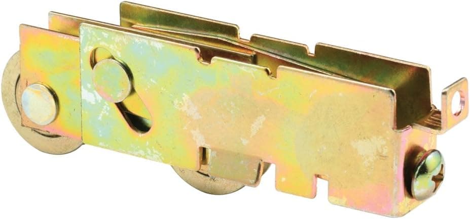 Prime-Line D 1846 Sliding Door Tandem Roller Assembly, 1 inch Steel Ball Bearing, Yellow zinc