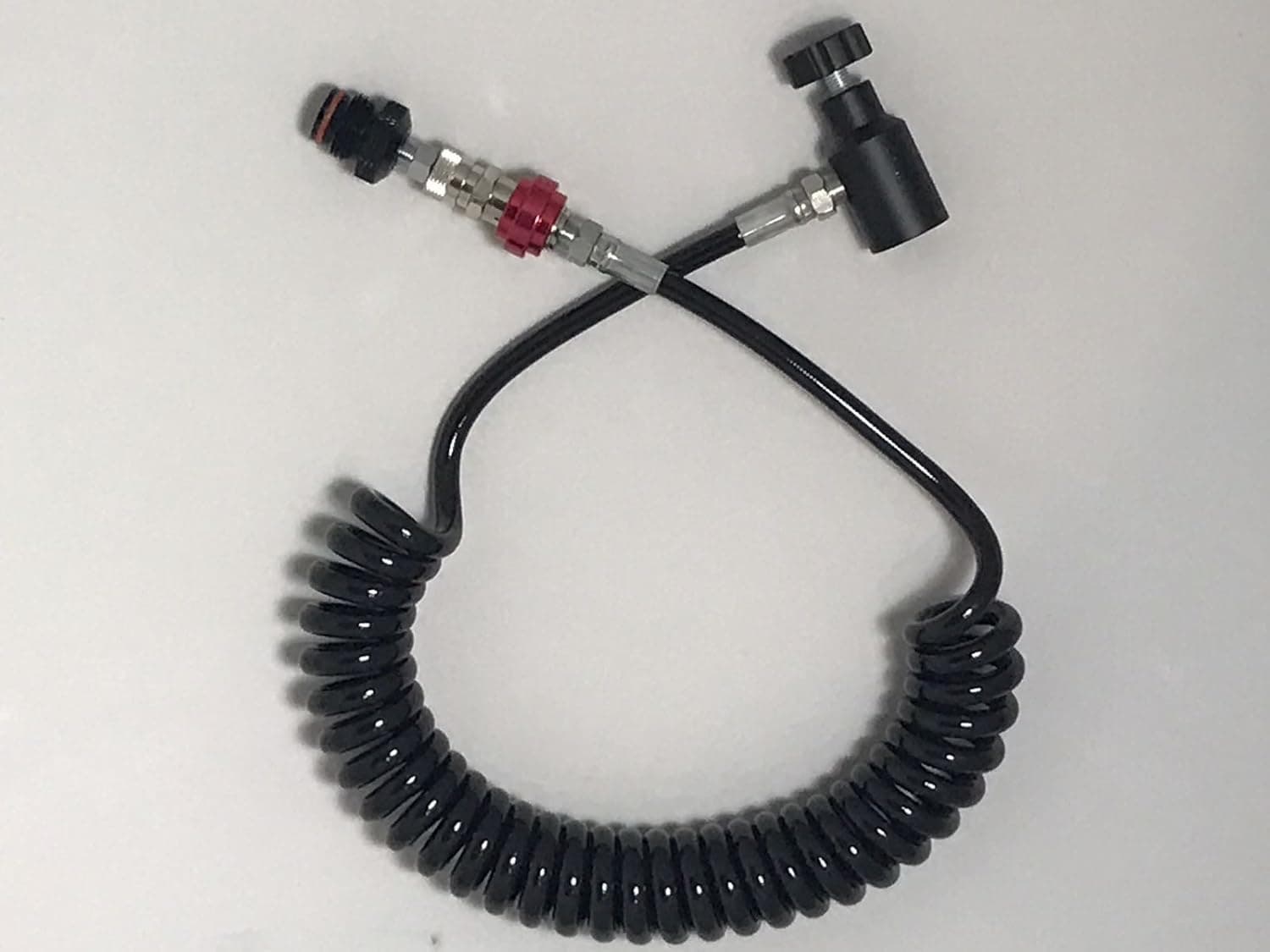 WaveToGo Paintball Coiled Remote Hose with Slide Check (Black)