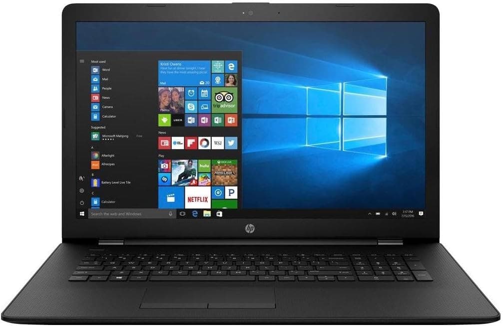 HP 17.3 Inch (1600 x 900) Laptop PC, Intel Core i7-7500U, 16GB RAM, 1TB HDD, USB 3.1, DVD RW, Webcam, Windows 10 (Black)