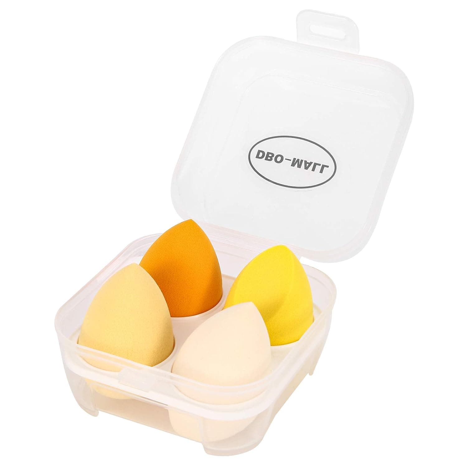 Beauty Blender Sponges Set - Latex Free Makeup Blending Sponge Set with Egg Case, Profect for Routine Makeup Foundation, Liquid, Cream and Powder, (4pcs, Yellow)