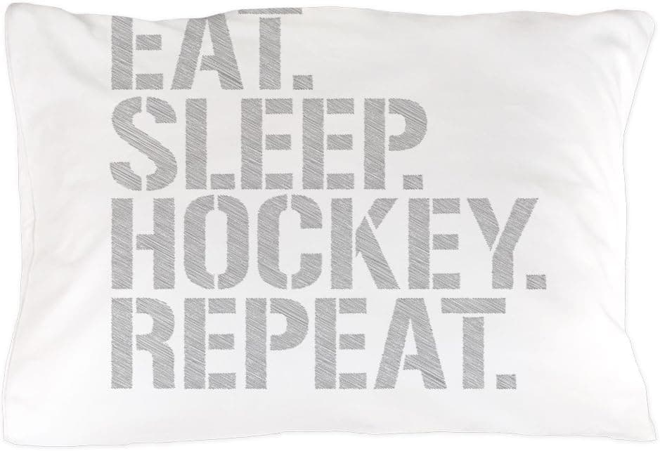 CafePress Eat Sleep Hockey Repeat Pillow Case Standard Size Pillow Case, Pillow Cover, Unique Pillow Slip