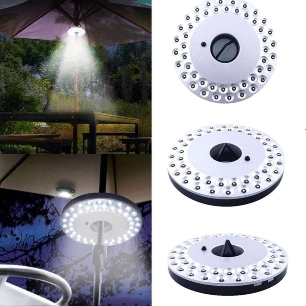 Ruior Patio Umbrella Light 3 Brightness Modes Cordless 48 LED Lights-4 x AA Battery Operated, Umbrella Pole Light for Patio Umbrellas, Camping Tents or Outdoor Use