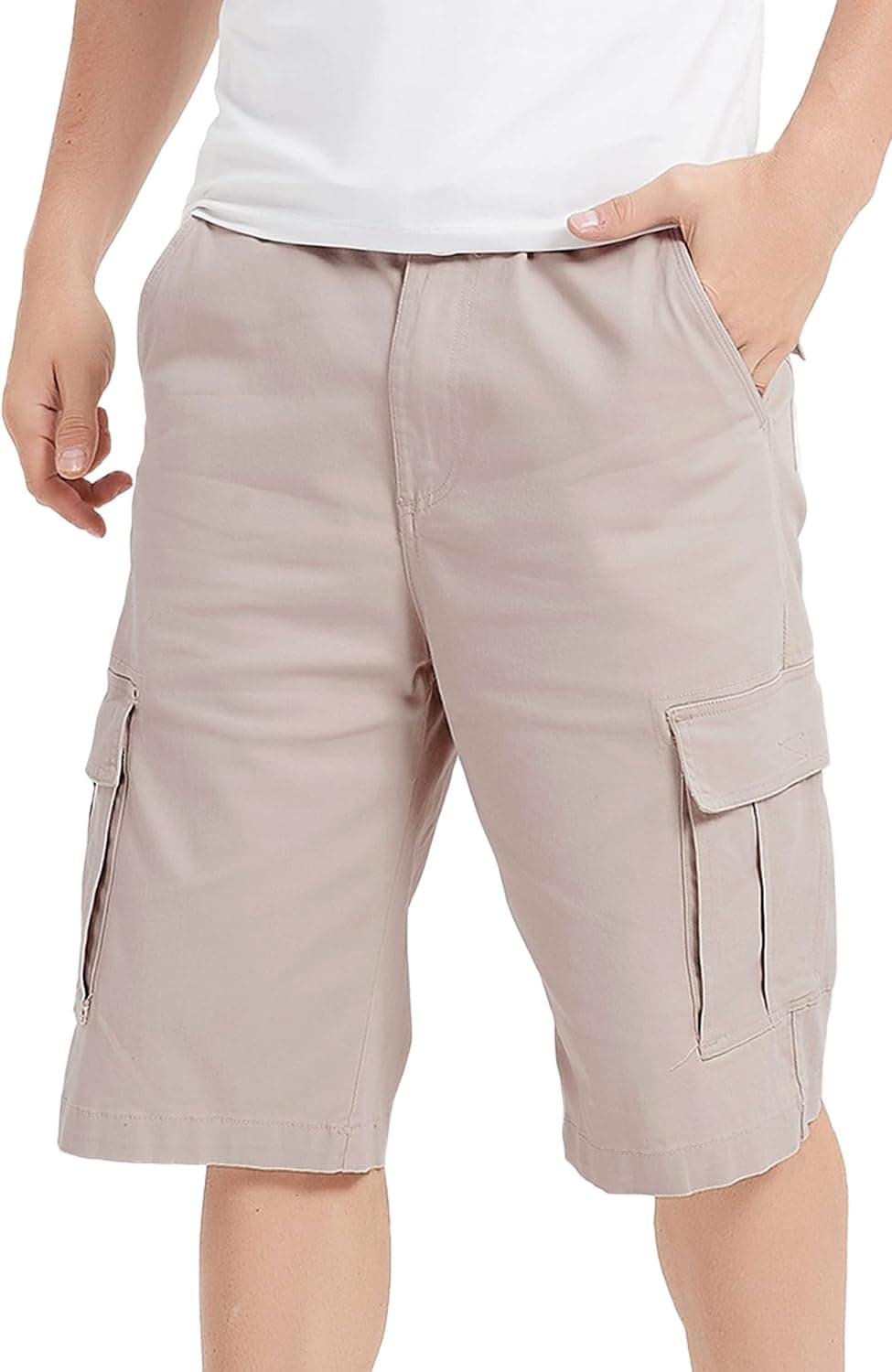 Bellivera Men's Cargo Short Classic Casual Flat Front Relaxed Fit Shorts with Belt