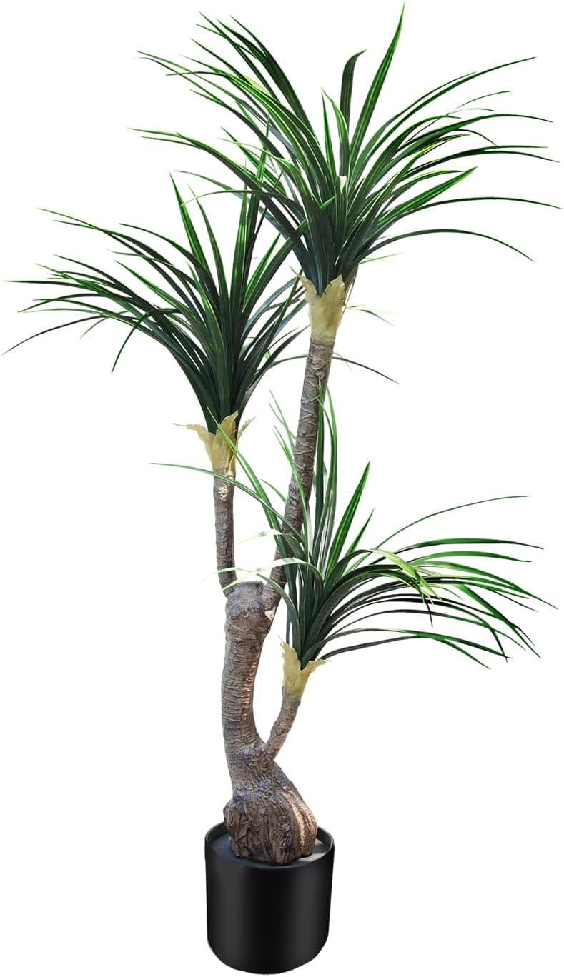 SeelinnS Artificial Tropical Yucca Tree Artificial Dracaena Tree Faux Yucca Plant 4FT Large Fake Plants Artificial Plants for Home Decor Indoor and Outdoor